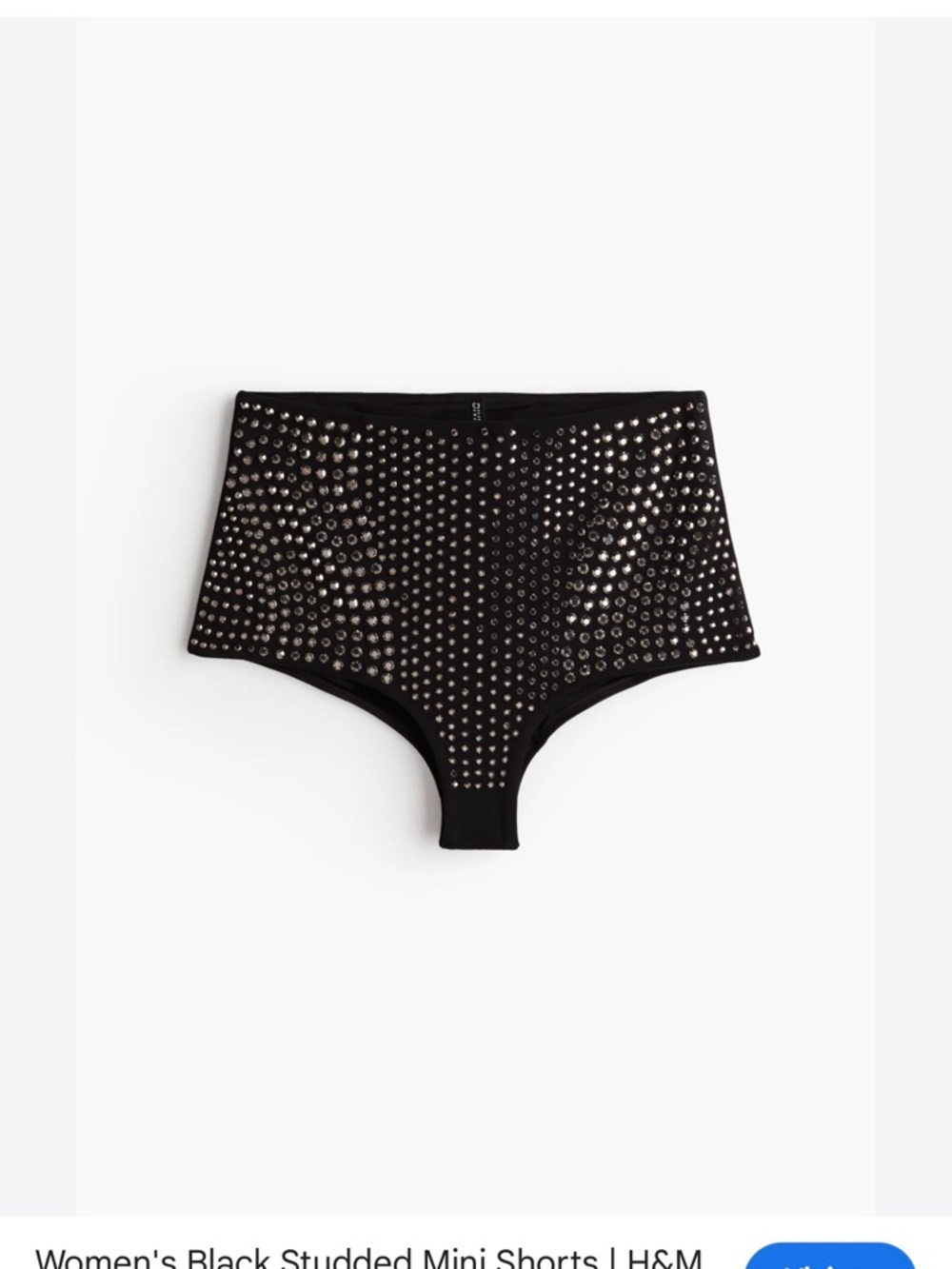 Black Studded Mini Shorts with Metallic Accents